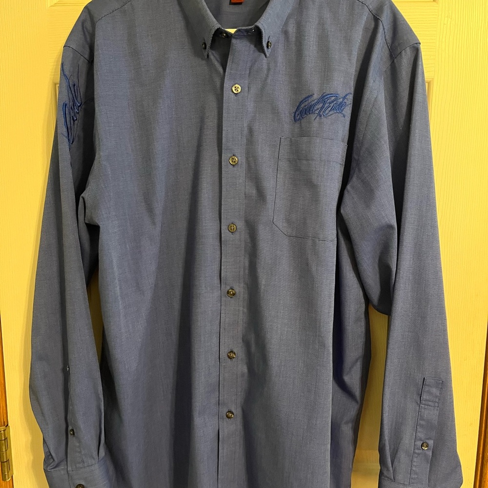 Blue Casual Button-Down Shirt